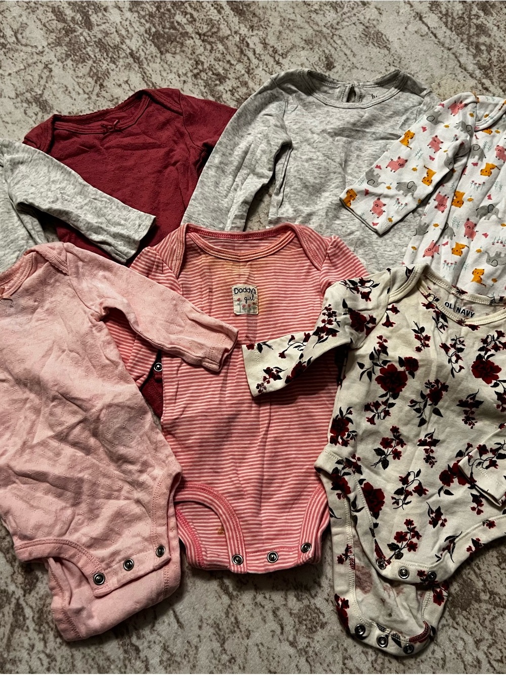 Assorted Pink & Floral Long-Sleeve Baby Bodysuit Set